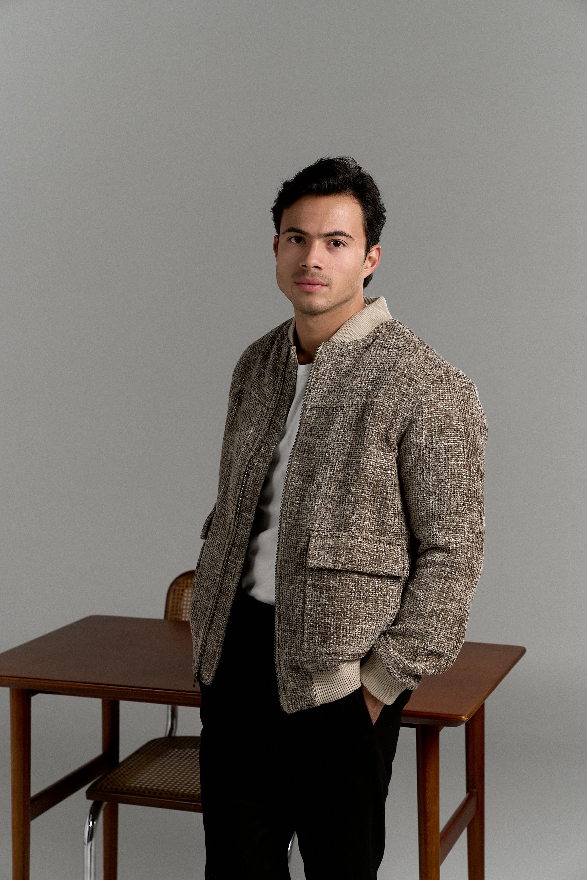 CHAQUETA CHELSEA BOMBER  TAUPE