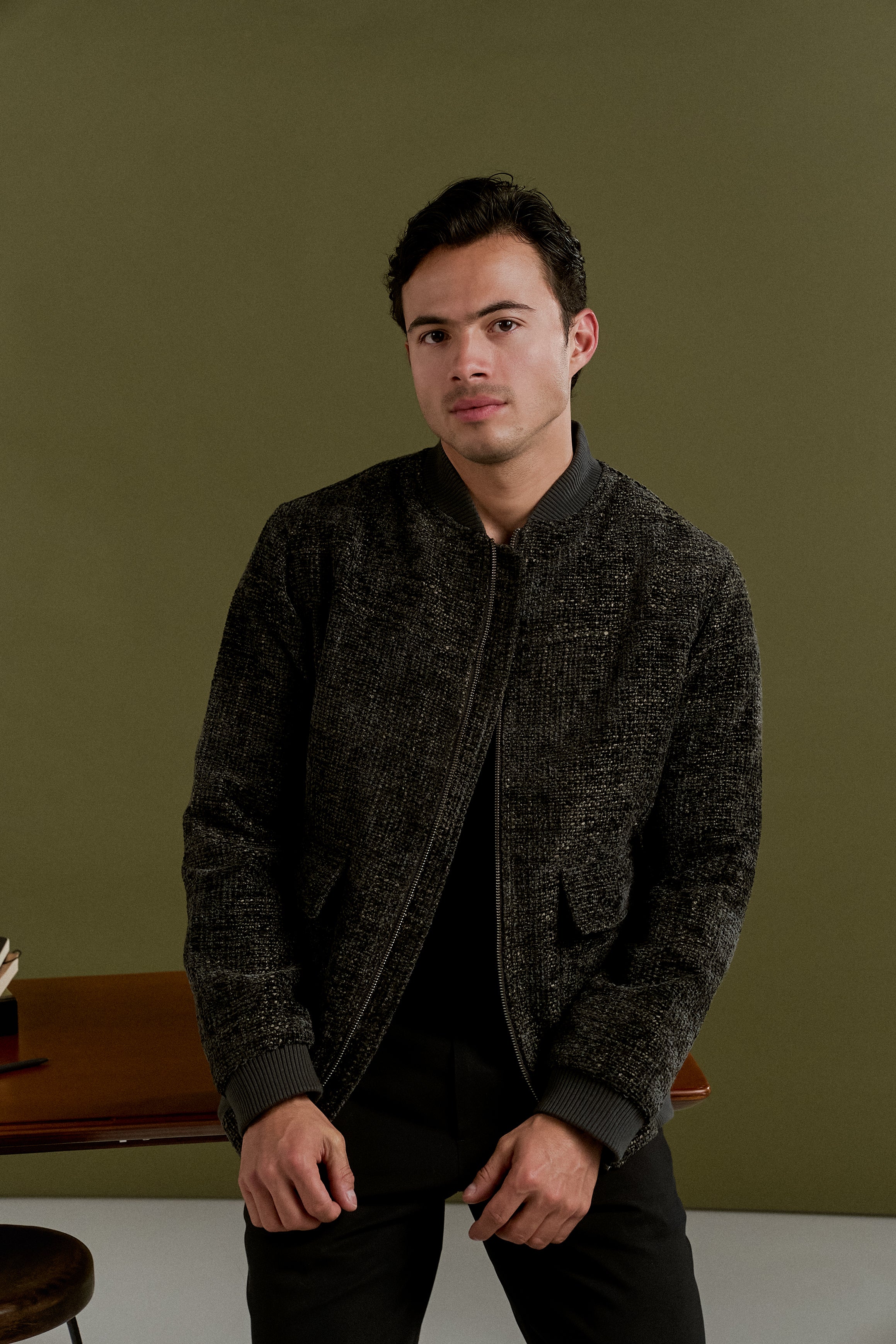 CHAQUETA CHELSEA BOMBER  GRIS