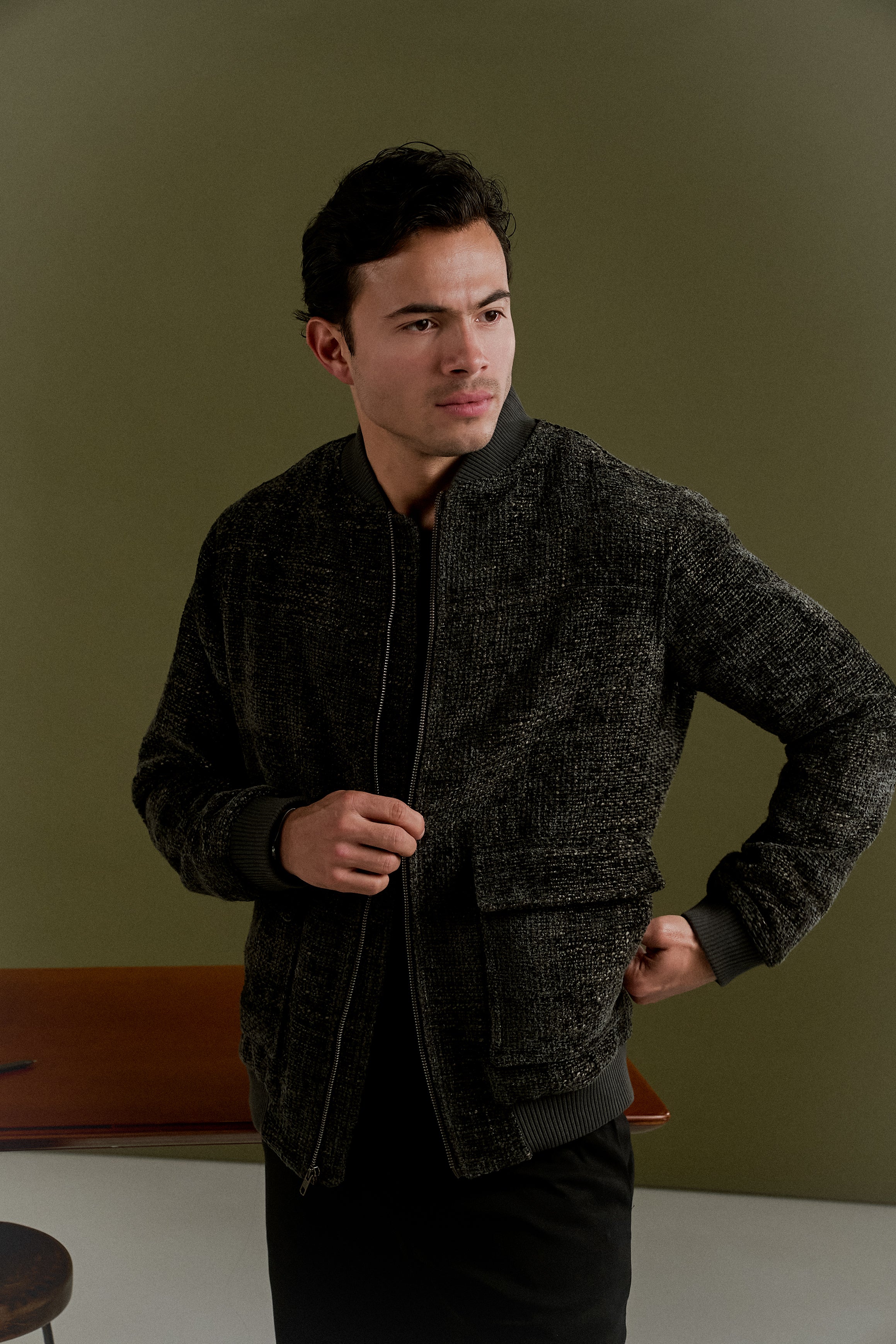 CHAQUETA CHELSEA BOMBER  GRIS