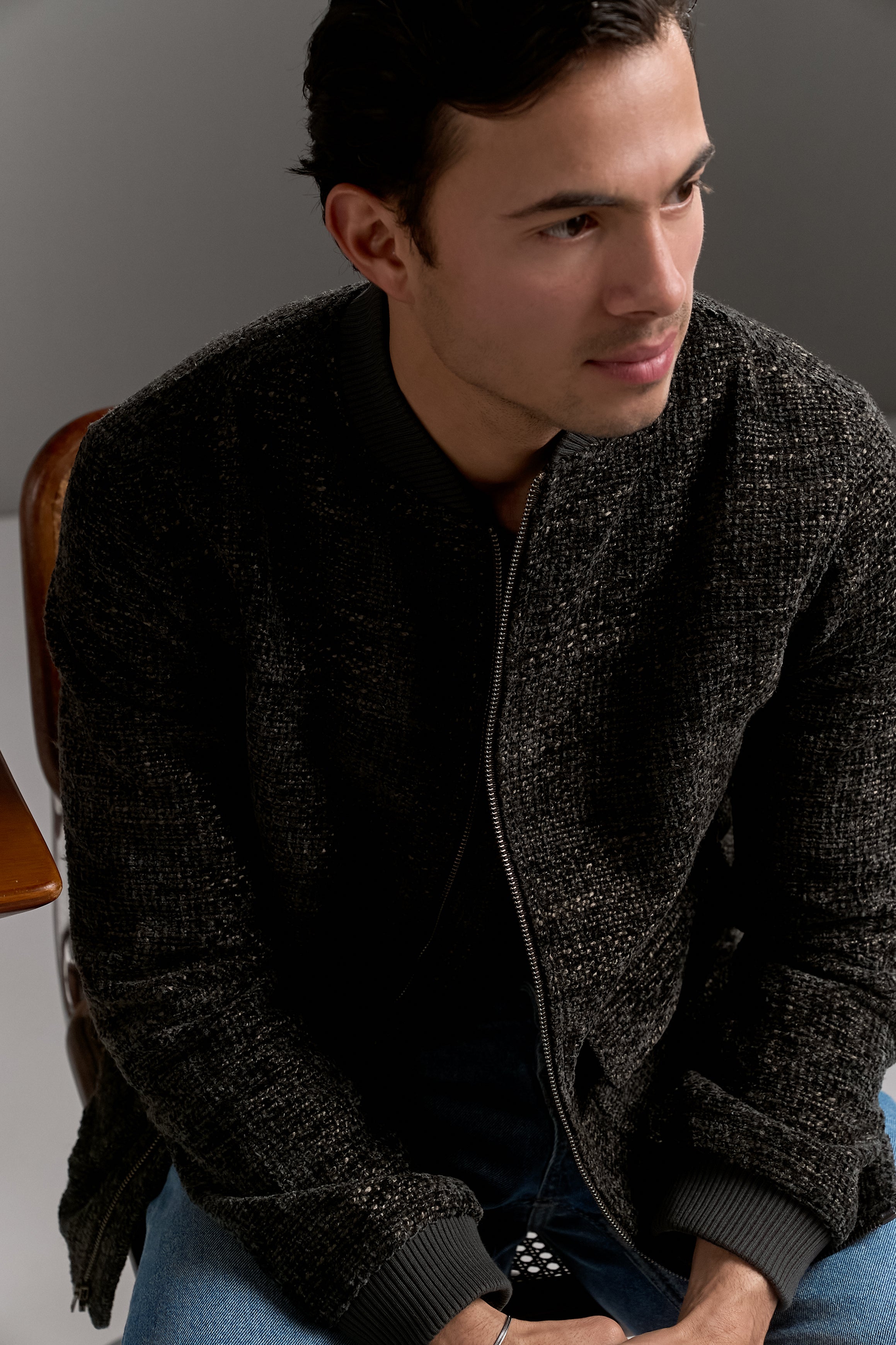 CHAQUETA CHELSEA BOMBER  GRIS