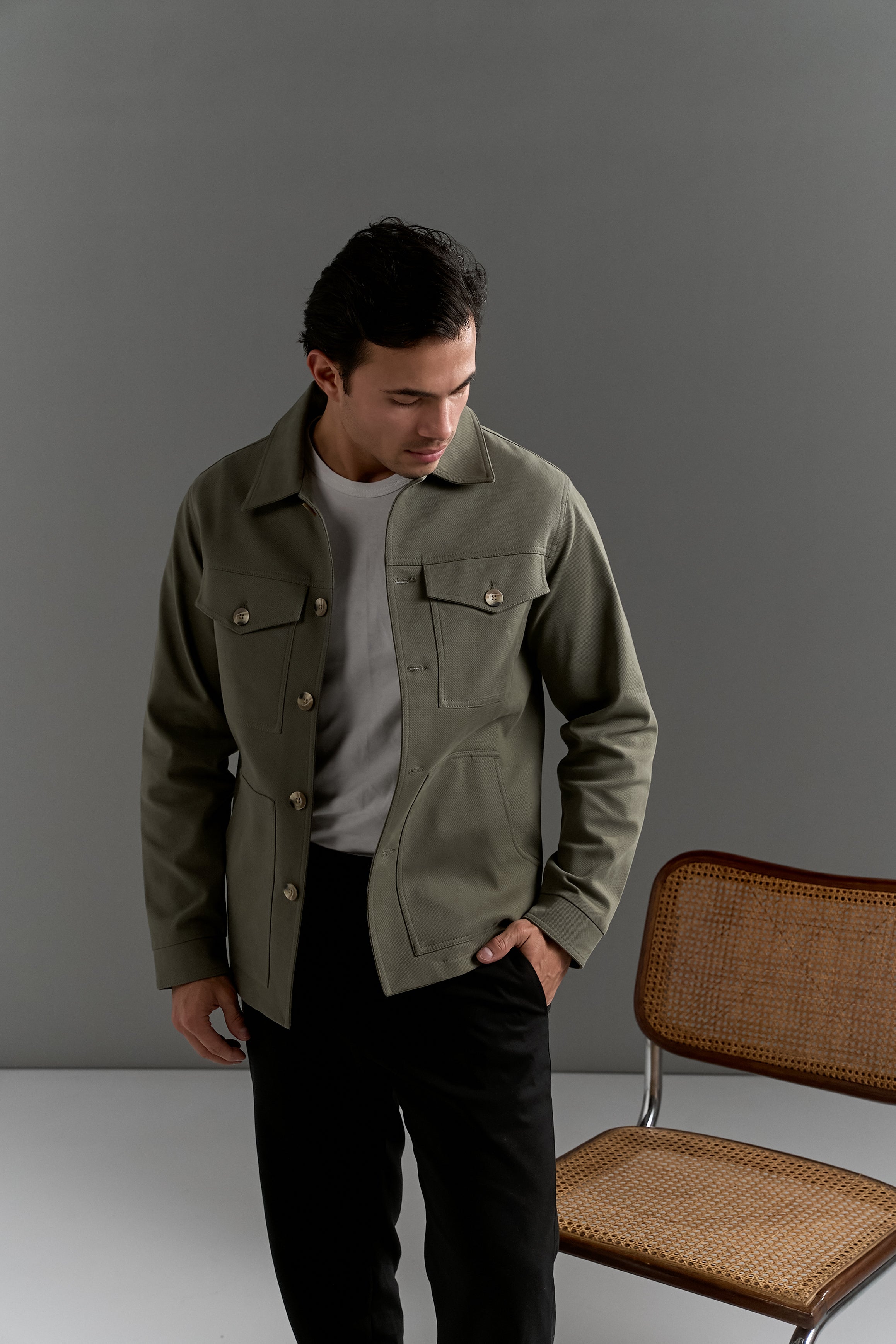 CHAQUETA AVENUE ALABAMA DRIL VERDE MILITAR
